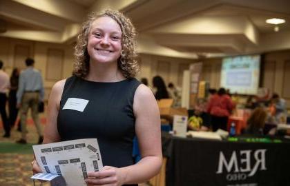 Student at career fair